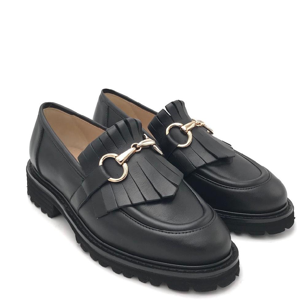 Zulian Calzature Mocassino Lina frangia nero Saldi