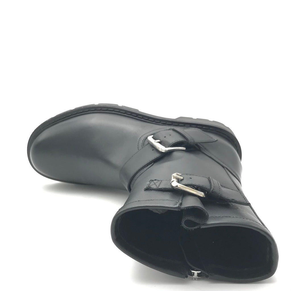 Zulian Calzature Biker in pelle nera Prezzo Ridotto
