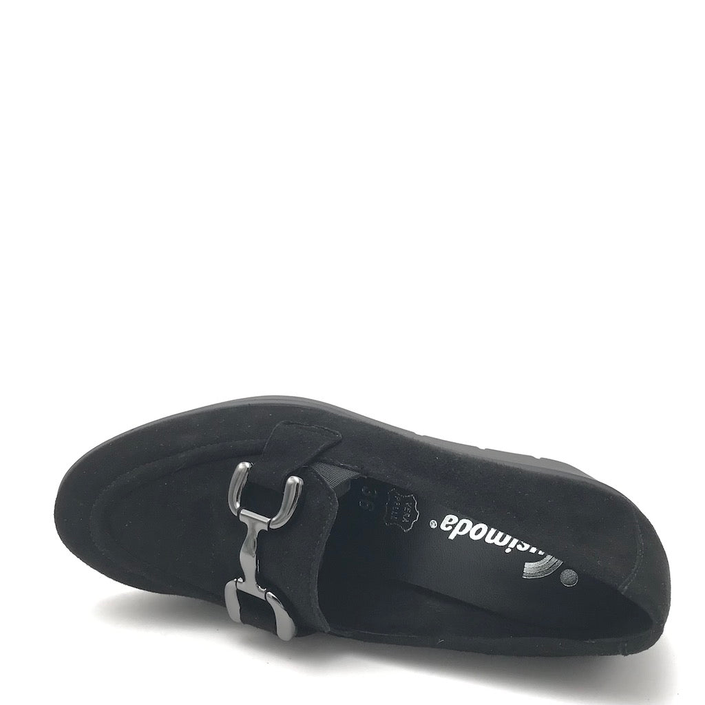 Zulian Calzature Mocassino zeppa in camoscio nero Negozio