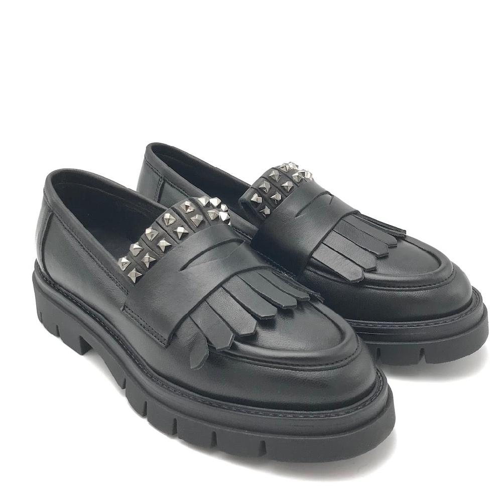 Zulian Calzature Mocassino Taylor frangia nero Nuova