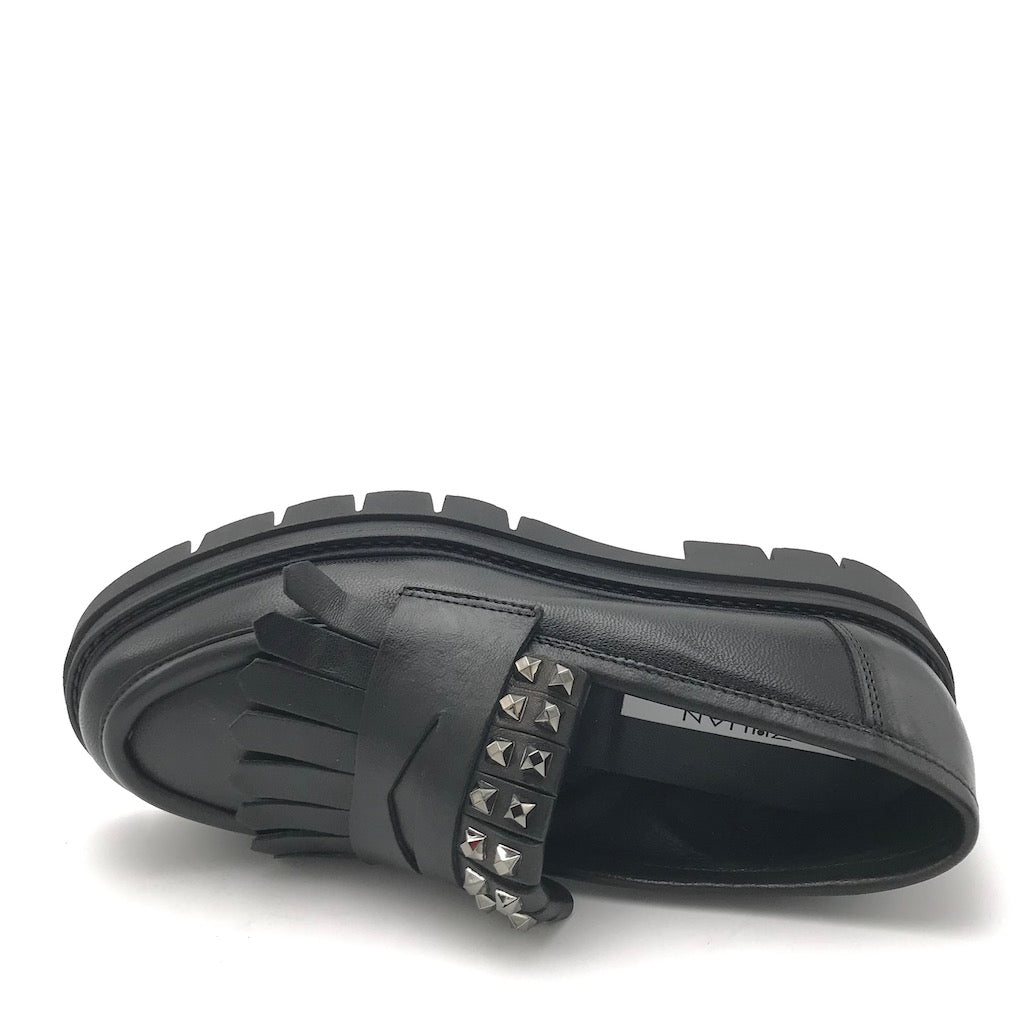 Zulian Calzature Mocassino Taylor frangia nero Nuova