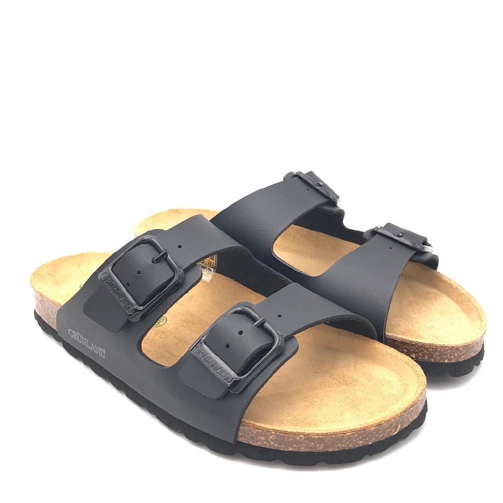 Zulian Calzature Ciabatta Sara doppia fibbia nera Comprare a buon mercato