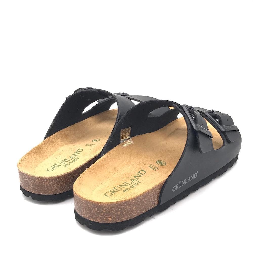Zulian Calzature Ciabatta Sara doppia fibbia nera Comprare a buon mercato
