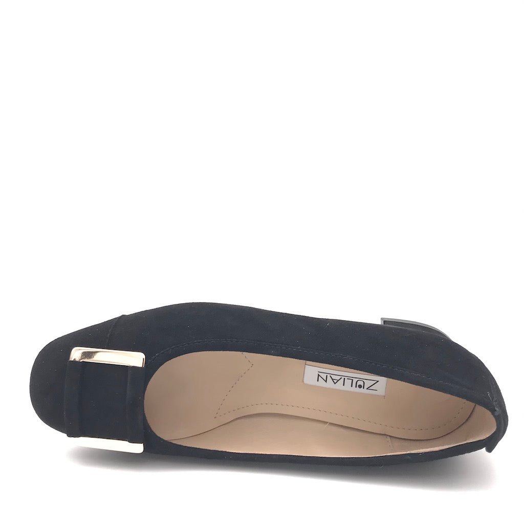 Zulian Calzature Ballerina in camoscio nero Grande vendita