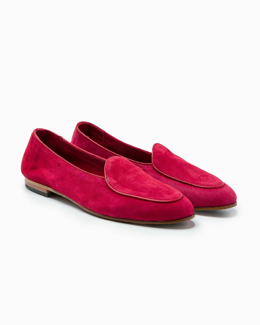 Andrea ventura MOCASSINO DONNA BELGIAN-D LS IN SUEDE ROSSO RUBINO 2025