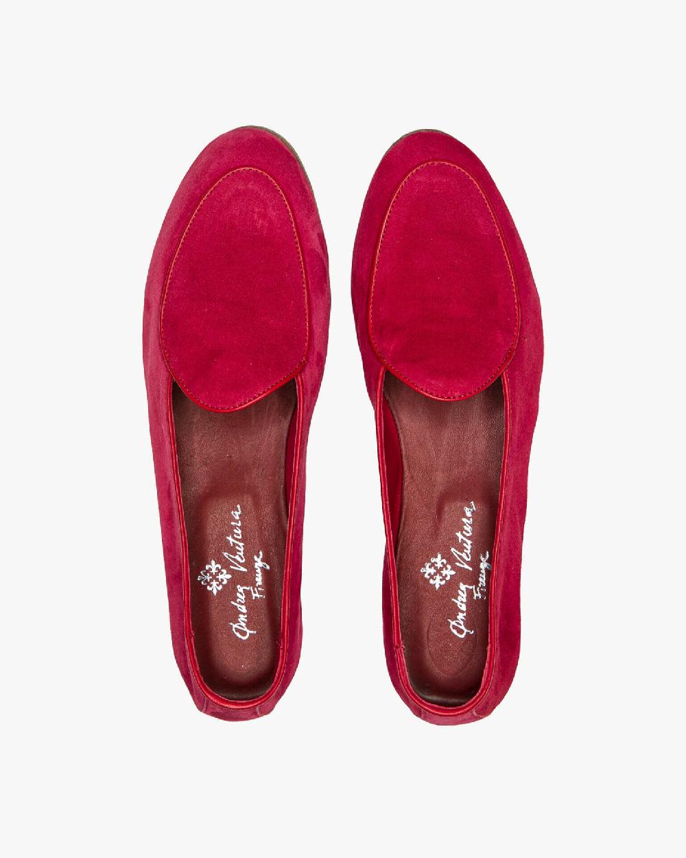 Andrea ventura MOCASSINO DONNA BELGIAN-D LS IN SUEDE ROSSO RUBINO 2025