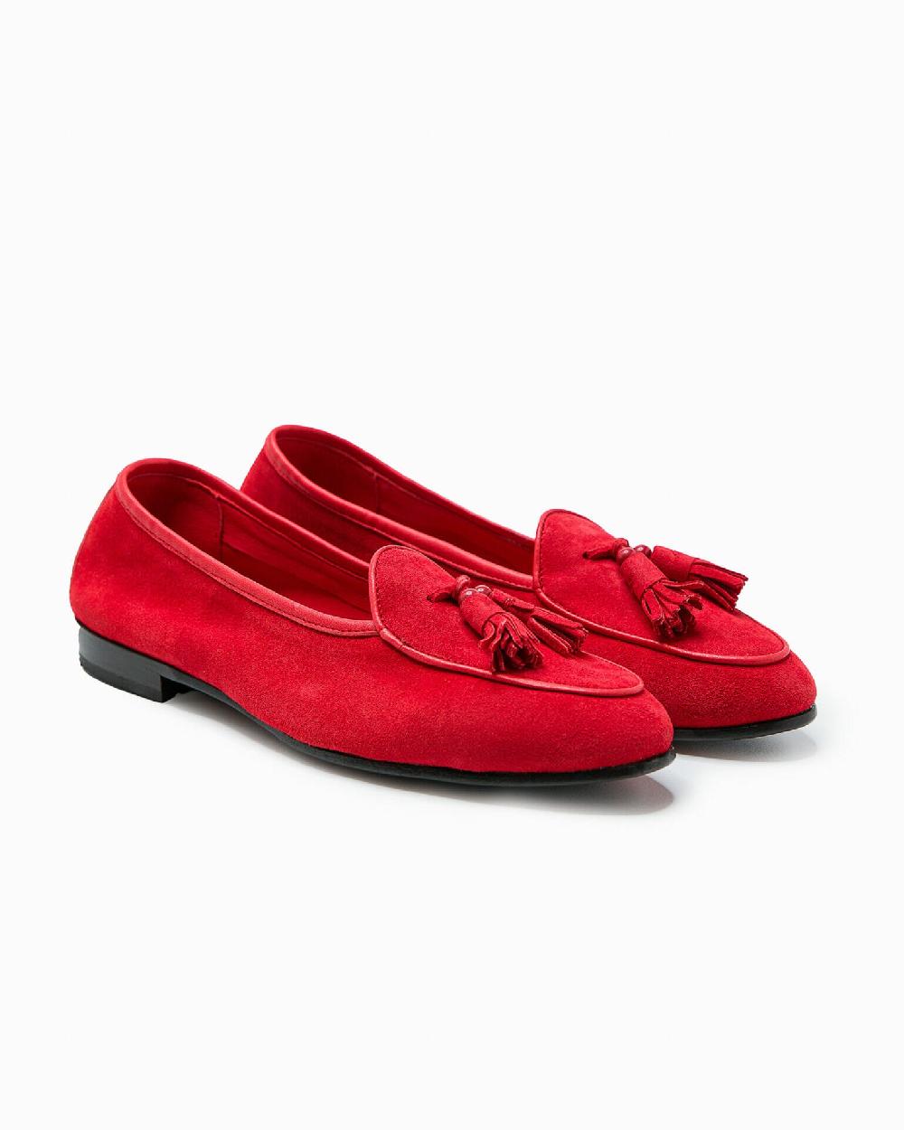 Andrea ventura MOCASSINO DONNA BELGIAN-D NP-CR IN SUEDE ROSSO KUBRICK Italy