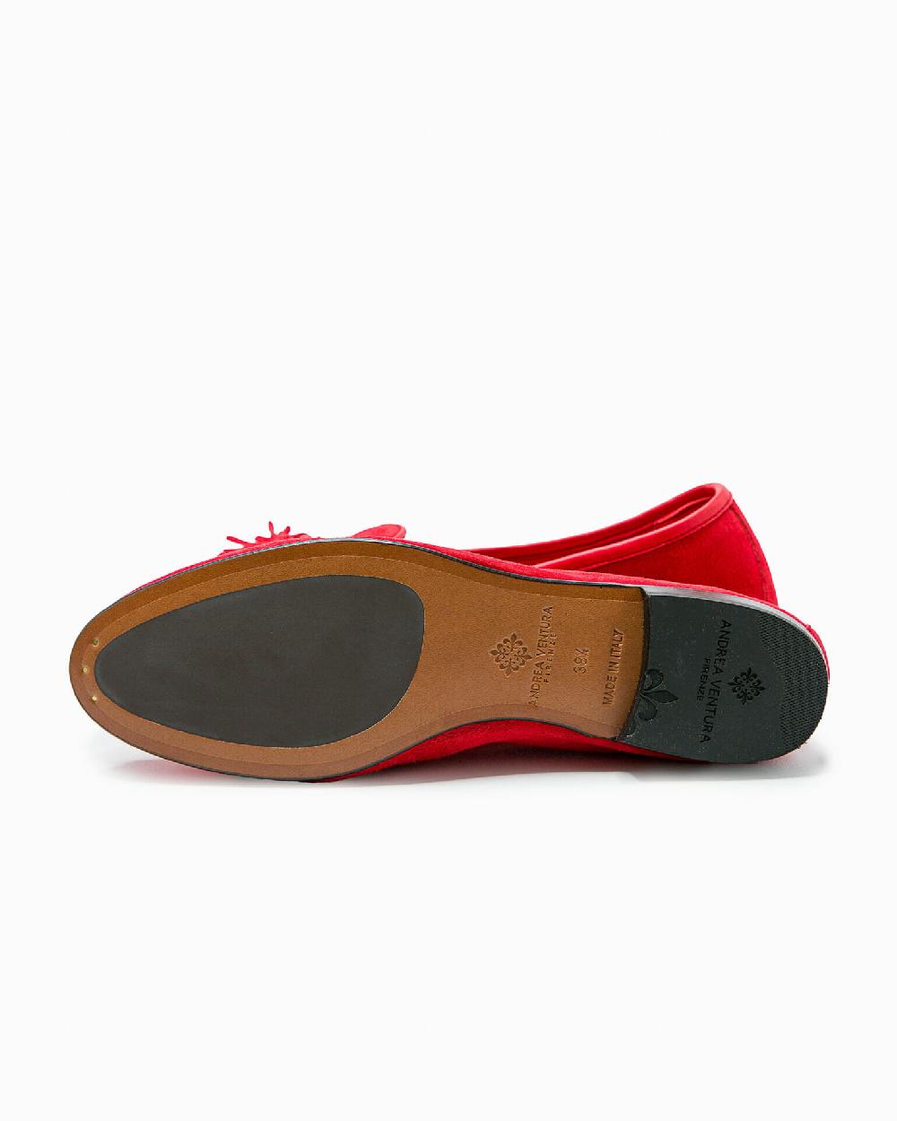Andrea ventura MOCASSINO DONNA BELGIAN-D NP-CR IN SUEDE ROSSO KUBRICK Italy