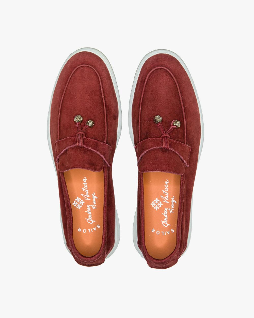 Andrea ventura Mocassino senza lacci con charms color argento Aq-D BEACH-CHARMS1 in suede color mattone In Linea